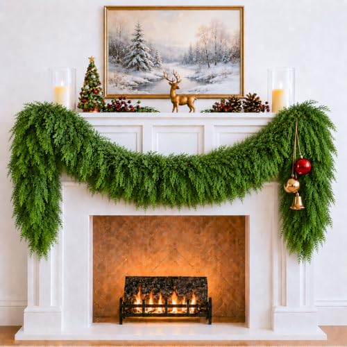 FesNiva 6FT Real Touch Pine Cedar Garland for Christmas Decor - 1 Pack
