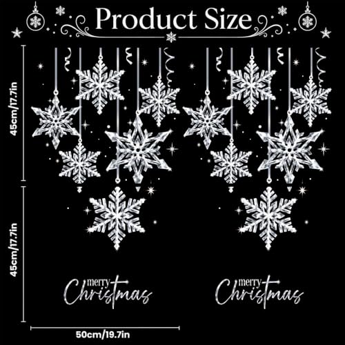 Heirloom Haven Silvery Snowflake 4Pcs Window Decals - Static Cling