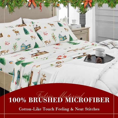 YIYEA Winter Twin Sheets Set 3pc 1800TC Double Brushed Microfiber Extra Soft Deep Pocket