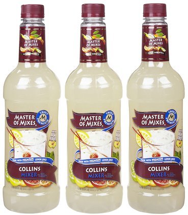 Master Tom Collins Cocktail Mix 33.8 Fl Oz Pack of 4 - Bartending Supplies