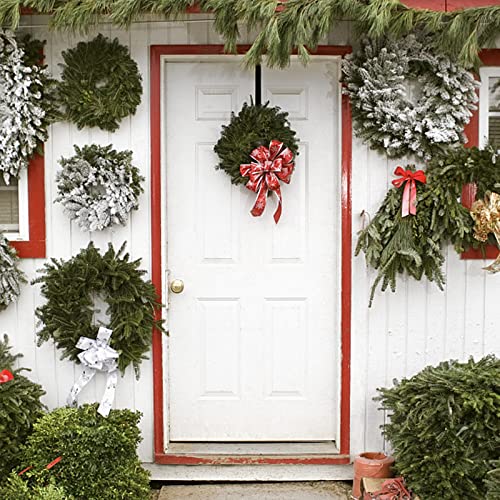 Adjustable Wreath Hanger for Front Door 15-25 Inch Heavy Duty Black Hook
