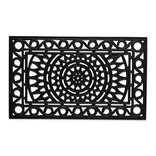 DII Rubber Doormats Collection All Weather, 18x30, Sun Scroll