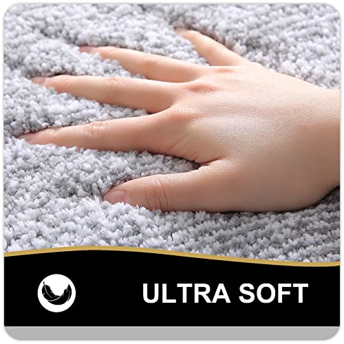 OLANLY Small Bathroom Rug 24x16 Soft Absorbent Microfiber Bath Mat Grey