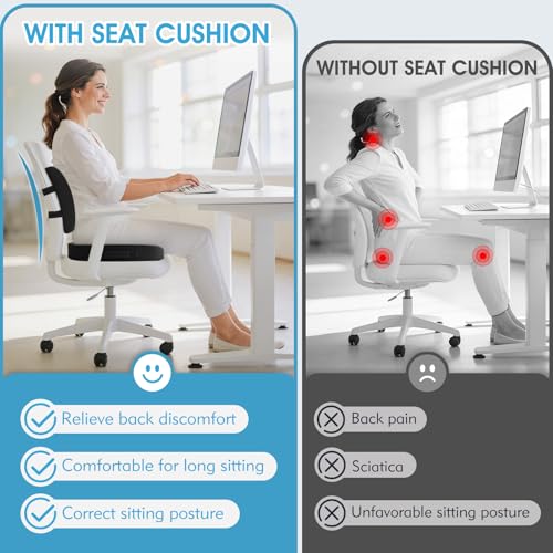 Ergonomic Memory Foam Seat Cushion & Lumbar Support Pillow
