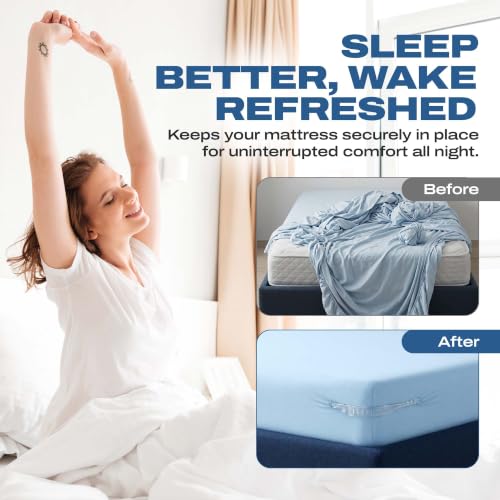 Heavy Duty Bed Sheet Holders for Corners - 4 Pack Snap Locks