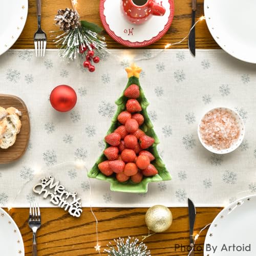 Artoid Mode Pine Tree Christmas Table Runner 13x48 Beige