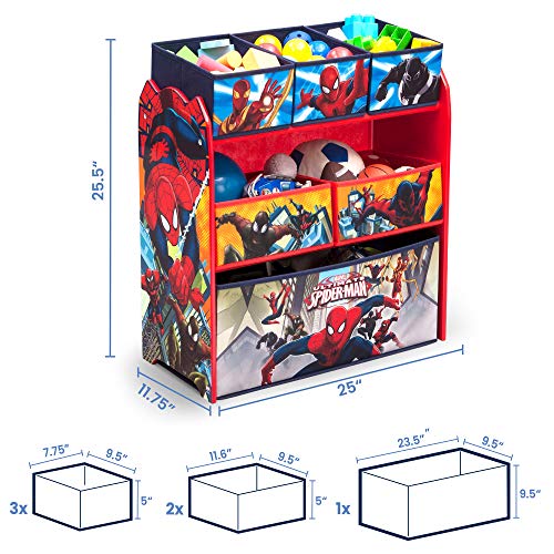 Superhero Themed 6-Bin Toy Organizer for Kids