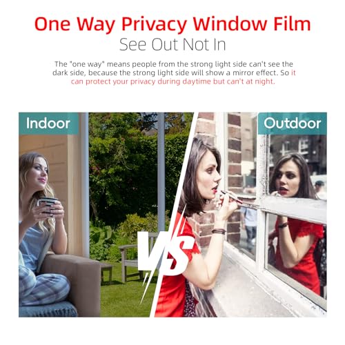 One Way Privacy Window Film - Heat & UV Blocking Tint, 17.5" x 78.74"