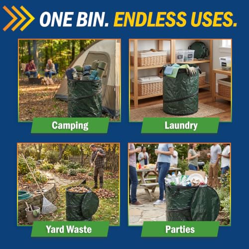 29.5-Gallon Pop-Up Outdoor Garbage Can Set of 2 Collapsible Trash Bins