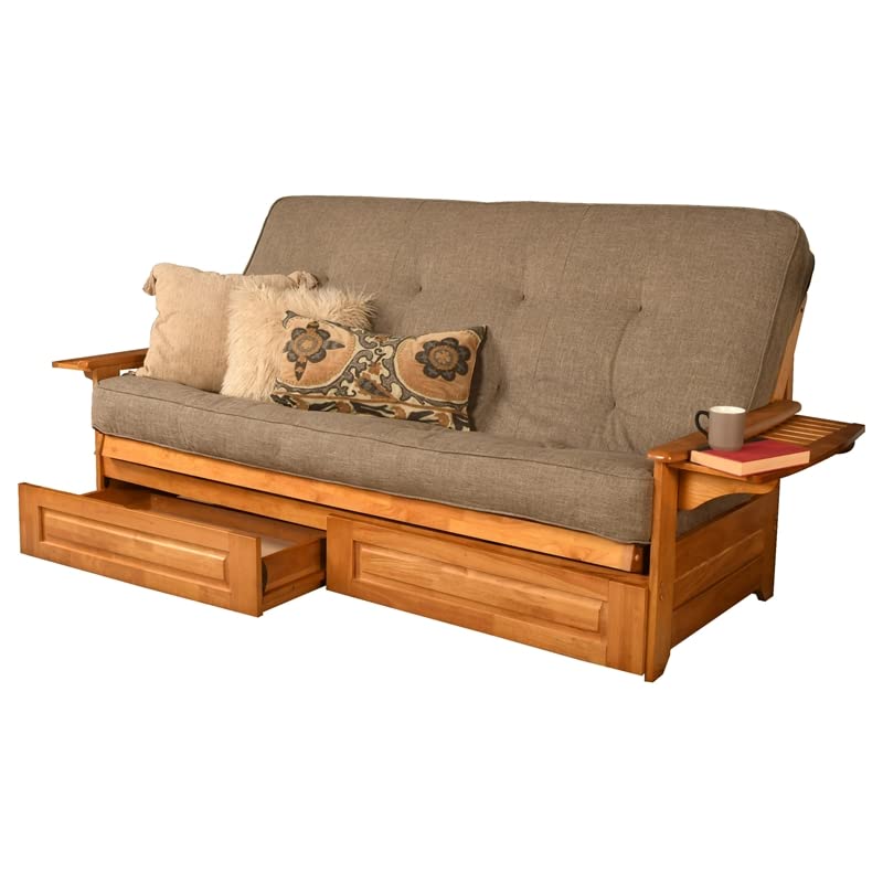 Kodiak Furniture Phoenix Queen Butternut Wood Storage Futon with Mattress