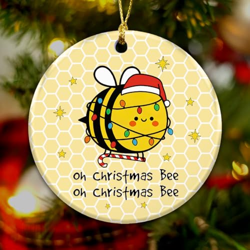 Bee Christmas Ornament - Funny Beekeeper Honey Lover Gift, Save The Bees Decor