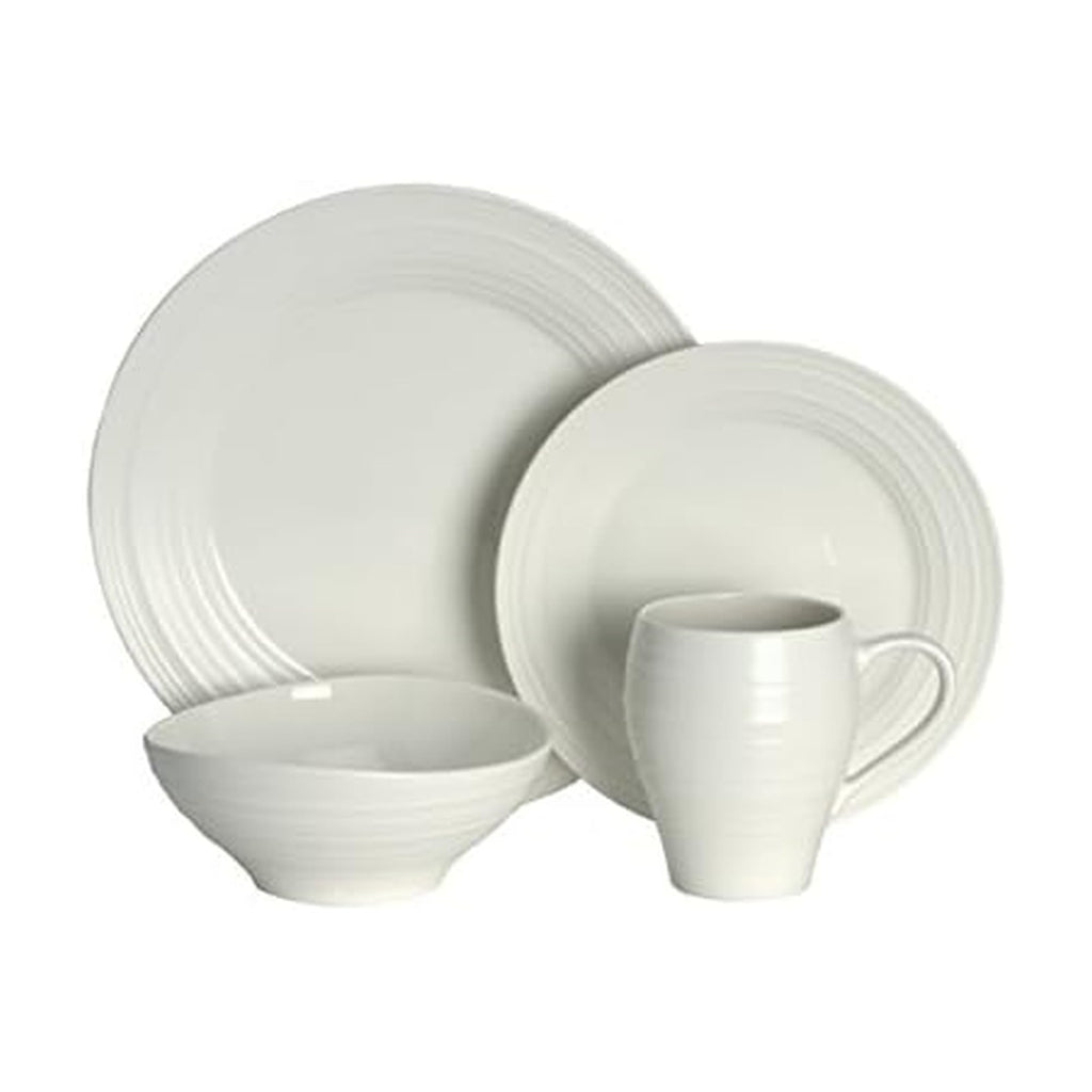 Mikasa Swirl 4 Piece Place Setting, White