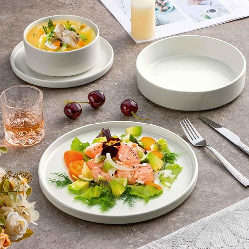 Herogo Speckled Multicolor 24-Piece Dinnerware Set for 6 - Stoneware Plates & Bowls