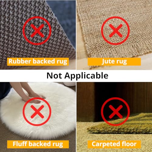 12PCS Anti-Slip Rug Tape Grippers for Hardwood Floors, Reusable Rug Stickers