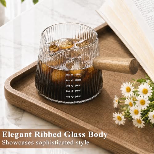 CUPLOOV 6oz Espresso Shot Glass Cup with Handle - Coffee Measuring & Bar Accessory