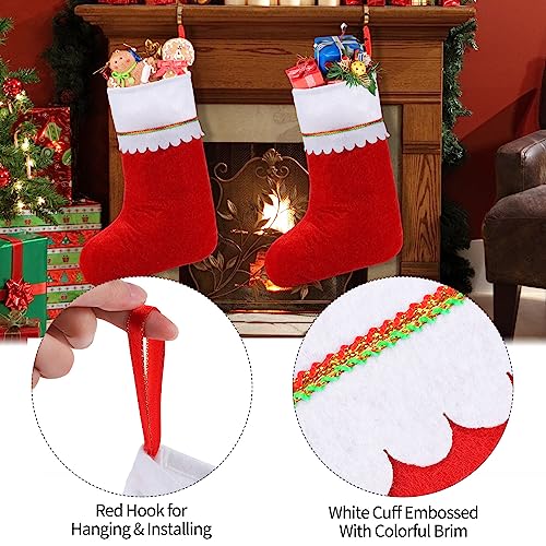 Shojoy 36 Pack Red Felt Christmas Stockings 18" Xmas Fireplace Hanging Decor