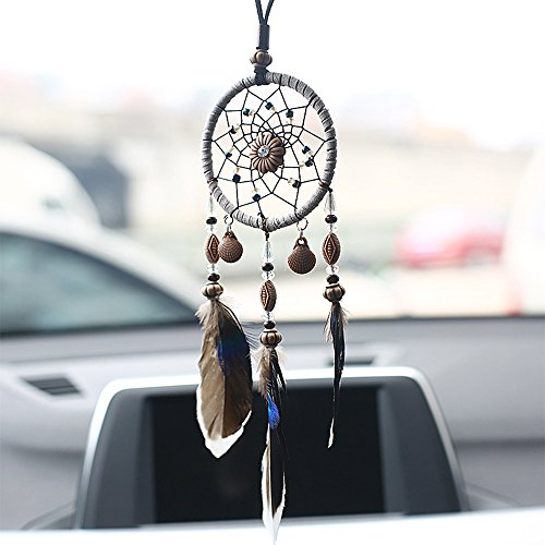 Handmade Bohemian Dream Catcher Rearview Mirror Hanging Car Ornament