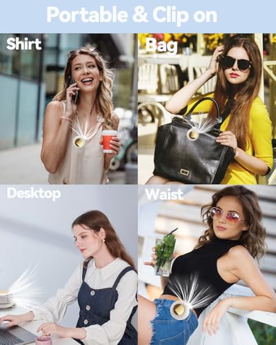 Portable Bladeless Waist Clip Fan 3-Speed Quiet Personal Fan