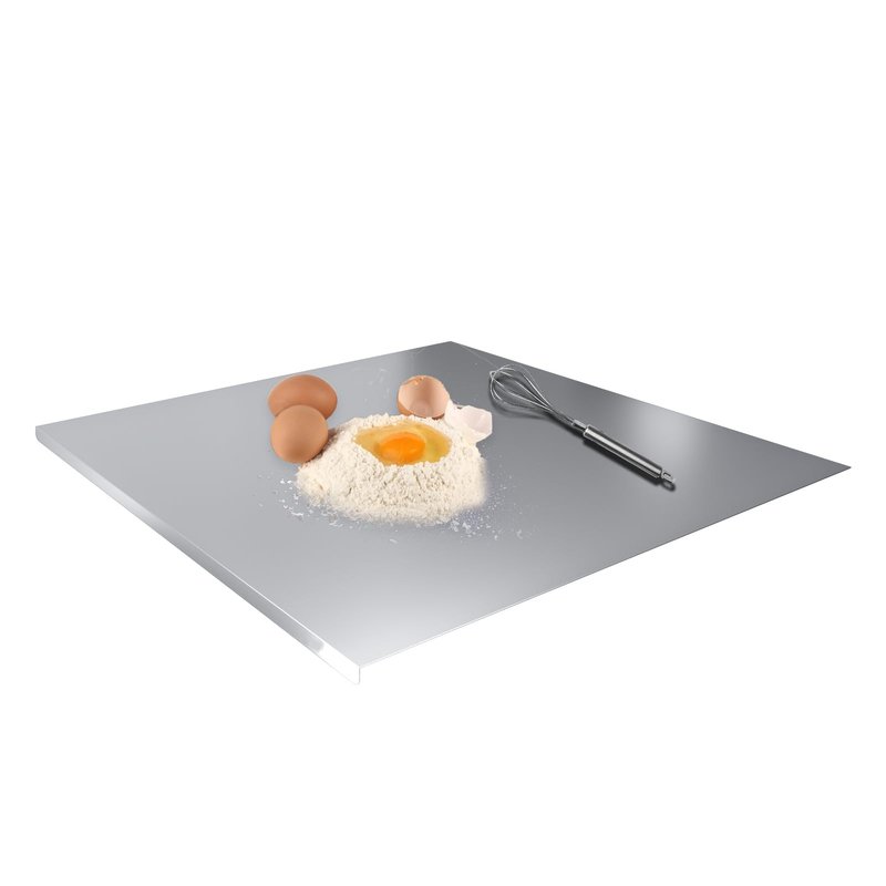 KORVOS Stainless Steel Cutting Boards for Kitchen, Food Grade 304 Stainless Steel Cutting Board with Lip, Metal Prep Board for Meat Fruits & Baking, 15.7" x 19.7"