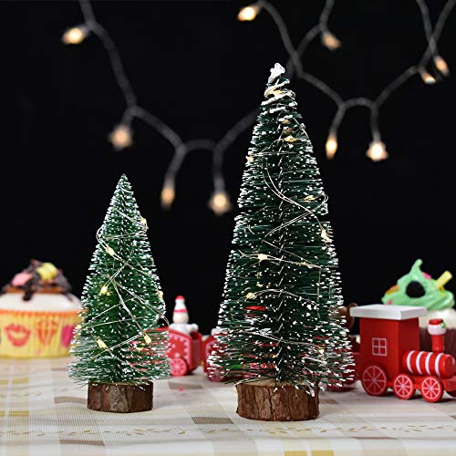 Mini Snow Frost Trees - 10pcs 100mm Mini Christmas Tree Decor for Holiday & Craft