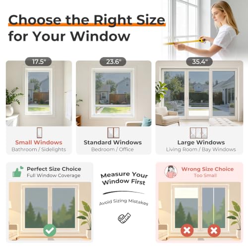 DOWELL Silver One Way Window Privacy Film 17.5" x 78.7" UV Glare Reduction