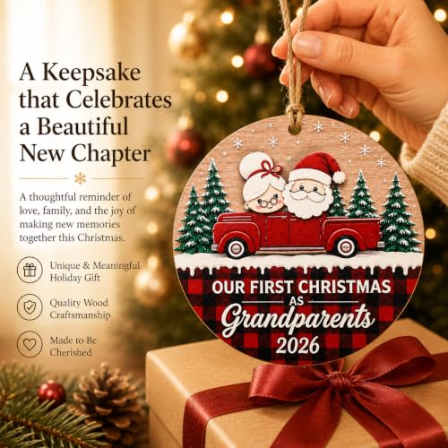 First Christmas as Grandparents Ornament - Grandma Grandpa 2026 – KINGDUHU, Grandparent Gifts