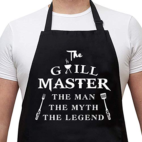Funny Men's Grilling Apron - Waterproof BBQ Cooking Apron with 2 Pockets