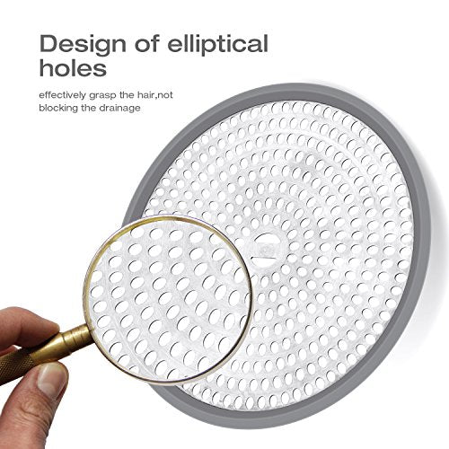Stainless Steel Shower Drain Hair Catcher with Silicone Edge