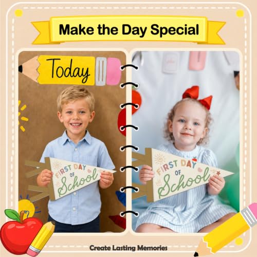 First Day of School Felt Pennant Flag - Boho Back to School Photo Prop