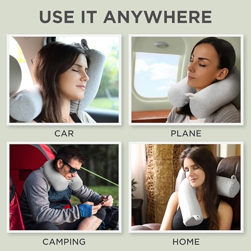 Dot&Dot Twist Memory Foam Travel Pillow - 26-Inch Bendable Neck Pillow