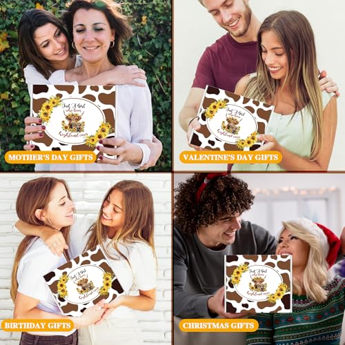 Highland Cow Gift Set with Tumbler, Jewelry, Accessories & More for Women