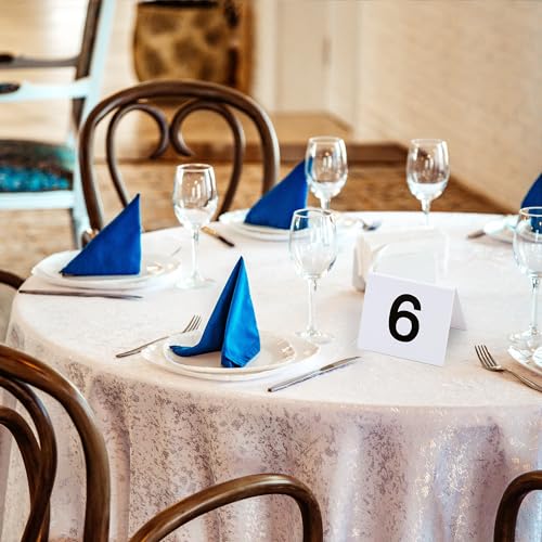 Tapix 1-25 White Restaurant Table Number Tents - 3x3.5 inch Pack of 25