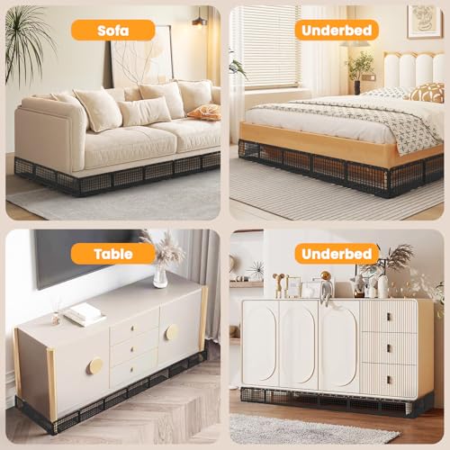 12-Piece Adjustable Under Couch Blocker for Pets - Durable ABS Furniture Guard