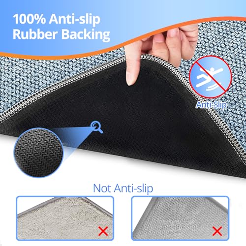 2-Pack Ultra-Thin Non-Slip Bathroom Rugs, 17x27 Inch Absorbent Bath Mats