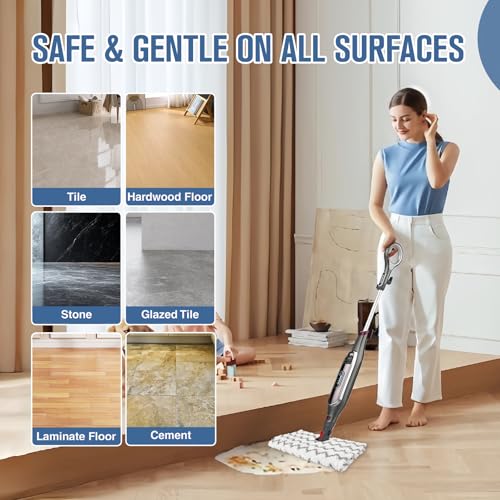 2 Pack Washable Microfiber Steam Mop Replacement Pads for Hard Floor Cleaning