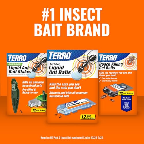 TERRO Liquid Ant Killer Bait Stations, 12-Pack, Indoor Traps, T300B