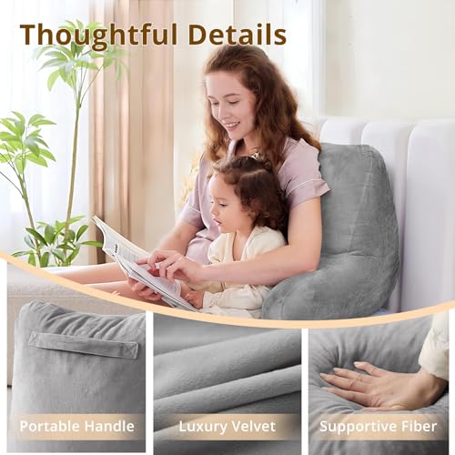 Sasttie 18" Reading Pillow for Bed with Arms - Backrest Support Cushion