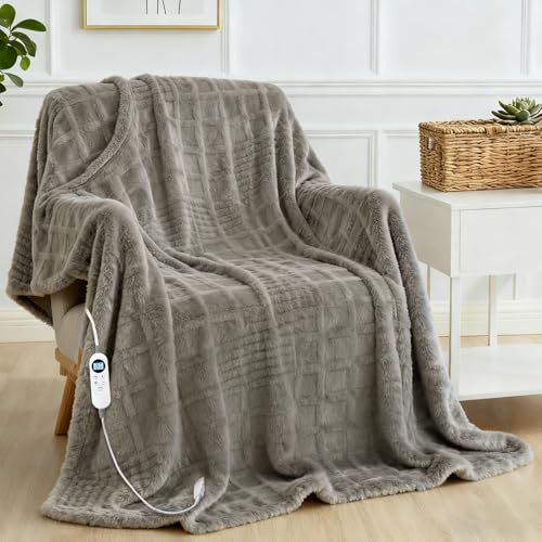 Electric Heated Throw Blanket, 50x60 Fleece Blanket with 12 Heat Levels