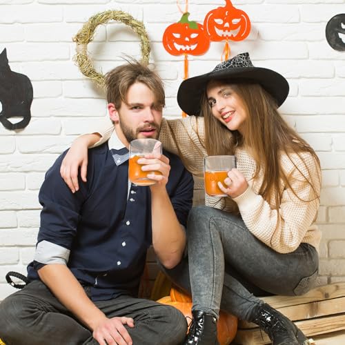 4-Piece Stemless Pumpkin Icon Glass Cup Set - 14oz Fall Drinkware