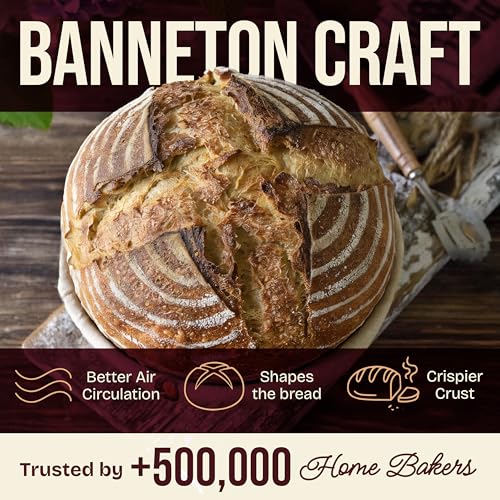 Sourdough Bread Proofing Basket Set - 9 Inch Round Banneton Kit (2 Pack)