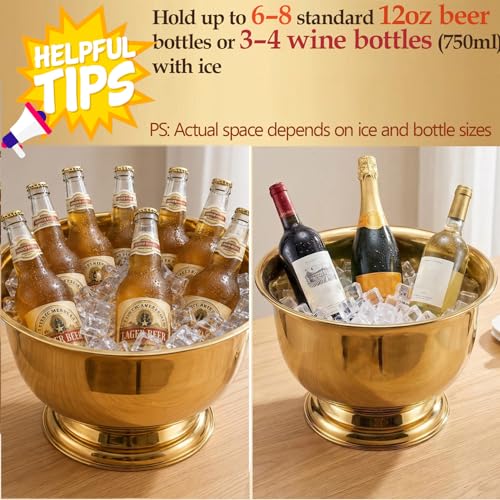 Gold Beverage Tub for Wine, Beer & Champagne 10L - Sipoyen