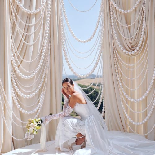 Highergo 3-Piece Giant Pearl Garland Set 4.92 ft Each with 0.98