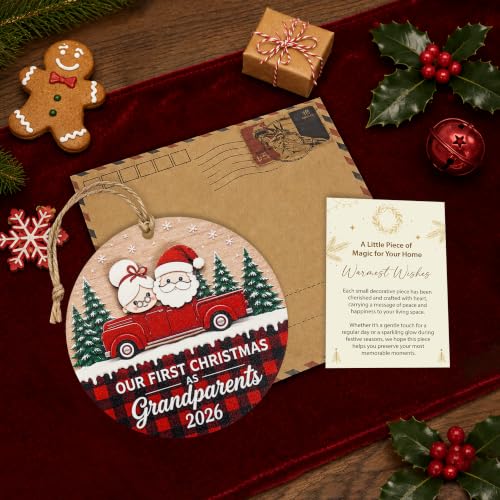 First Christmas as Grandparents Ornament - Grandma Grandpa 2026 – KINGDUHU, Grandparent Gifts