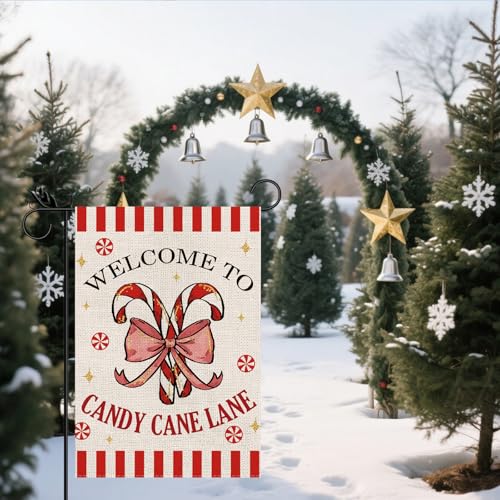 GPGHE Christmas Garden Flag 12.5x18 Inch Double Sided Holiday Decor for Yard & Garden