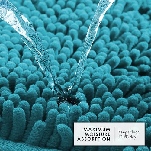 Hearth & Harbor Chenille Bathroom Rug Set, Non-Slip Quick Dry Bath Mats