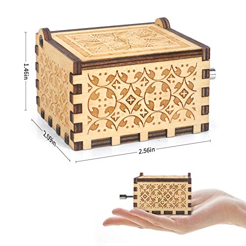 Engraved Wooden Hand-Crank Music Box - You Are My Sunshine Gift for Mom