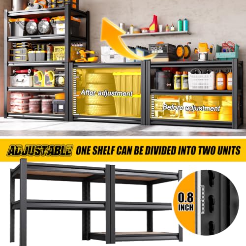71" Heavy Duty Garage Shelving 5-Tier Adjustable Metal Storage Rack