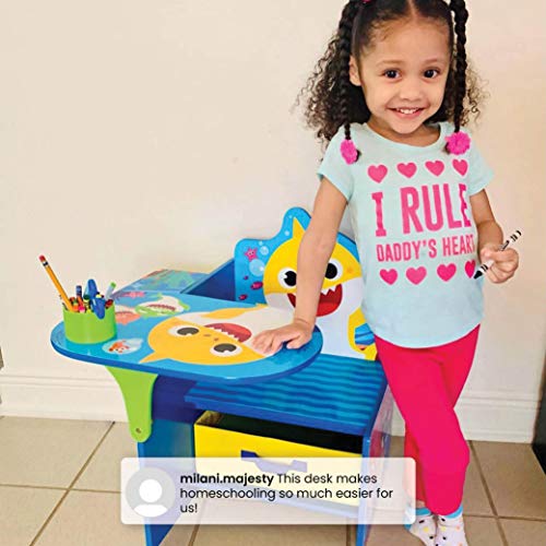 Kids Chair Desk with Storage Bin - Baby Shark Activity Station