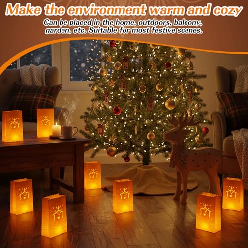 Nativity Christmas Luminary Bags with Flameless LED Candles - 50 Pack