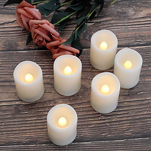 2 Pack White Flameless Flickering Votive Candles with Remote & Timer - Safe LED Tealights for Holiday Decor